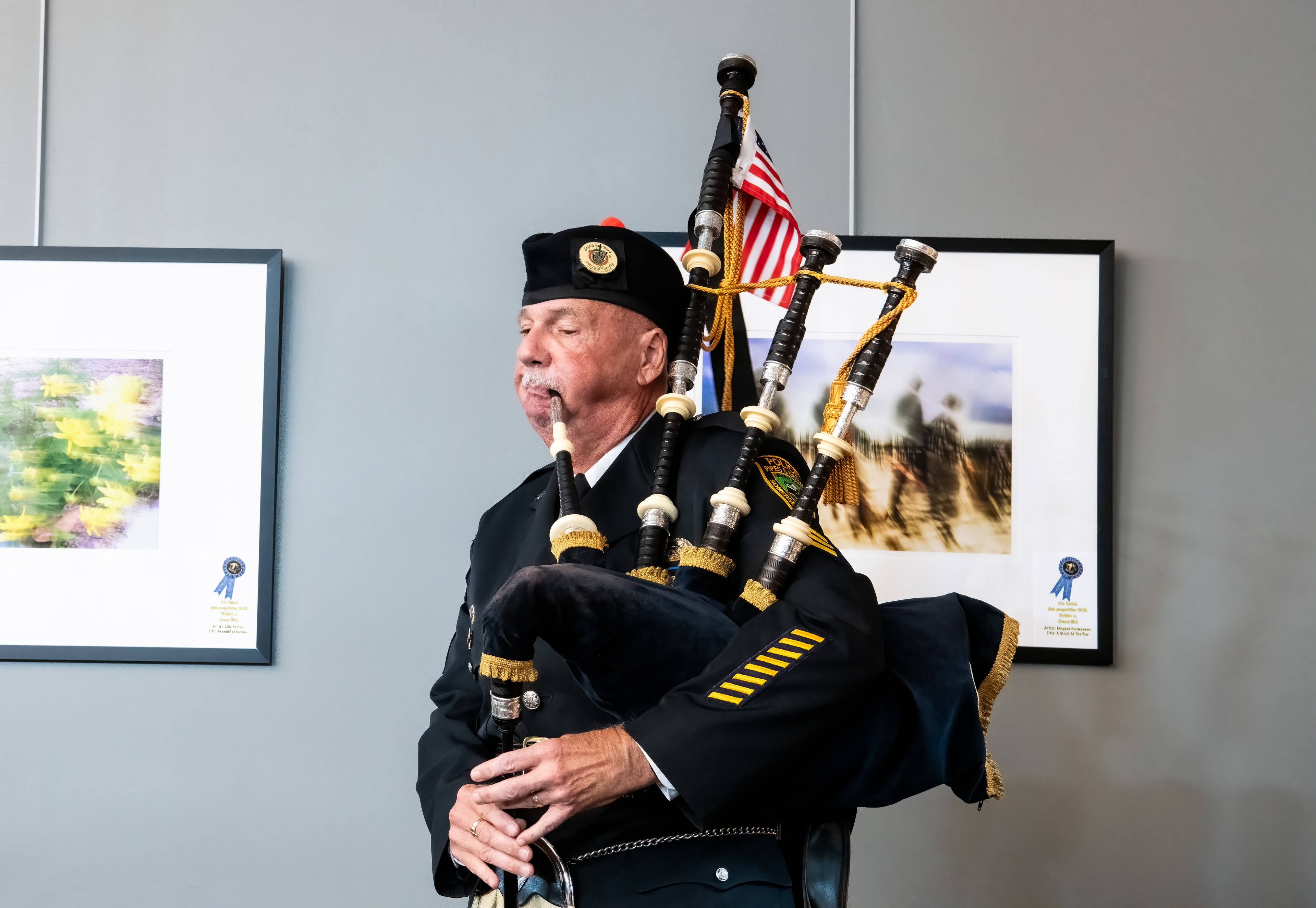 Bagpiper performing at the 25th Anniversary 9/11 Remembrance Ceremony