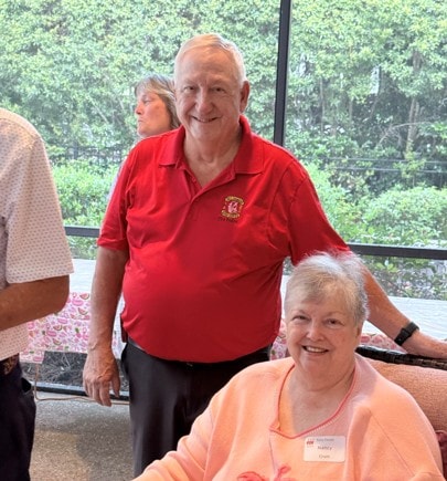 Jim Crum in SJFD Fire Police polo with Nancy Crum at the appreciation dinner