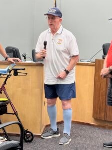 Captain Bill 'Pags' Paglione speaking at the meeting