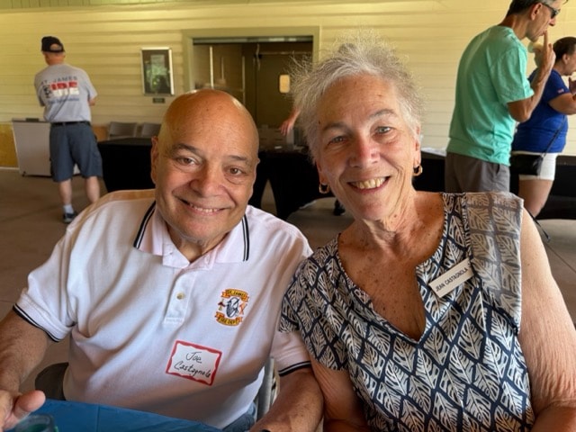 Joe Castagnola and his guest smile together at the SJFD annual picnic