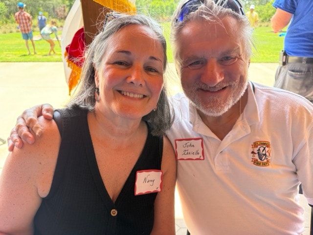Nancy and John Iasiello smile together at the SJFD picnic