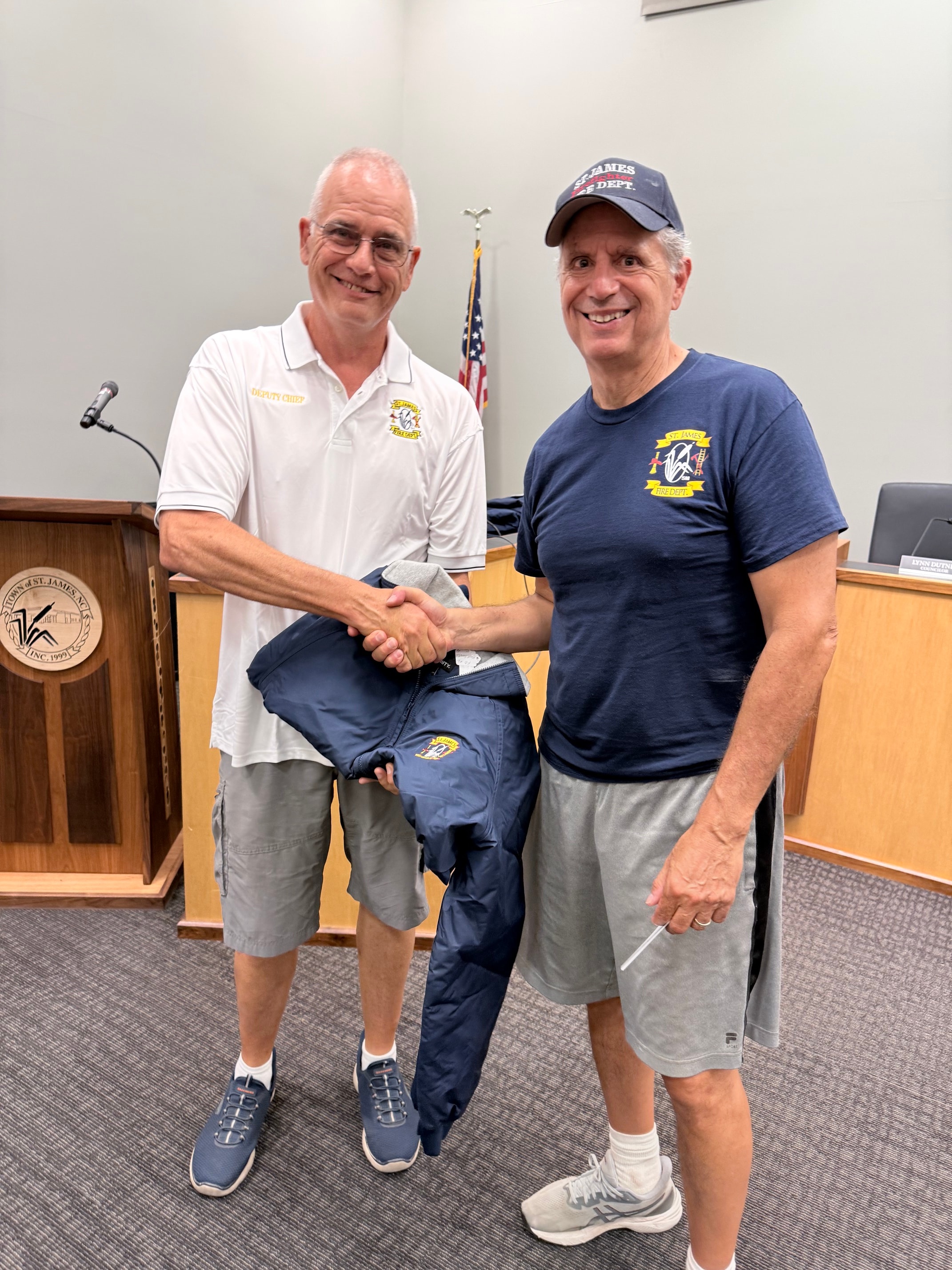 Mark Saralino receiving his 1-year service award